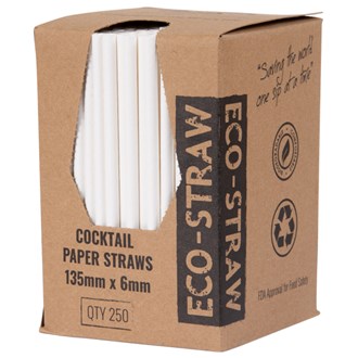 ECO STRAW - PAPER - COCKTAIL - WHITE